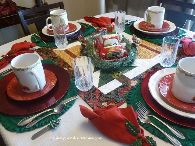 Christmas Cars Tablescape at FromMyCarolinaHome.com