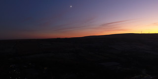 Moon over Lee Quarry at Sunset