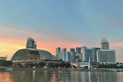 Merlion Park - View of Gluttons Bay dusk