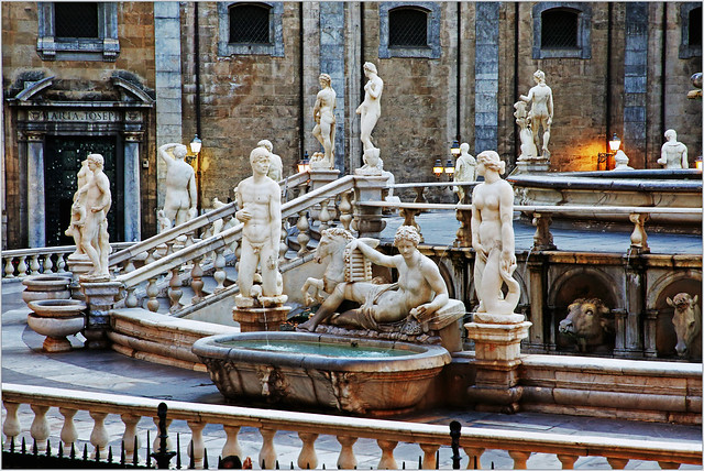 Fontaine Prétoria, piazza Prétoria, Palermo, Sicilia, Italia