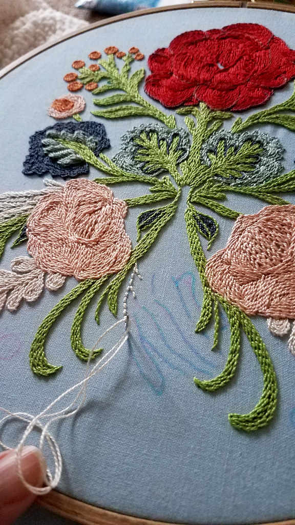 progress on Gimena Romero embroidery