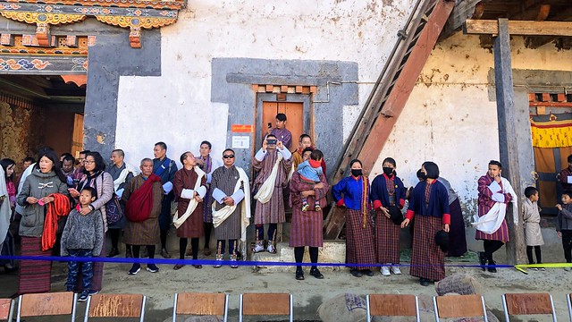 Festival audience, Gangtey Monastery, Bhutan