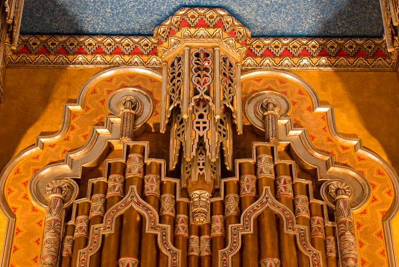 Ornate Details Above Faux Organ Pipes in Fox Theatre Lobby, Detroit, Michigan, May 30 2015