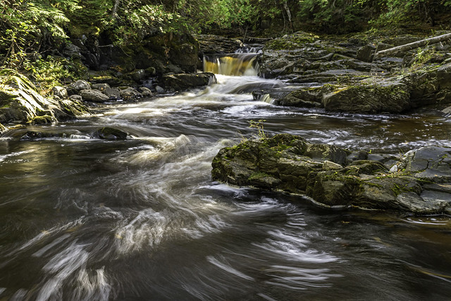 Middle falls on the Silver River in Baraga County, U. P. Michigan