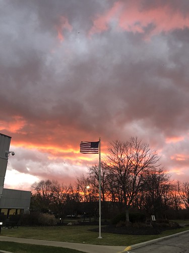 cbus sunset columbus ohio sky evening clouds pink flag