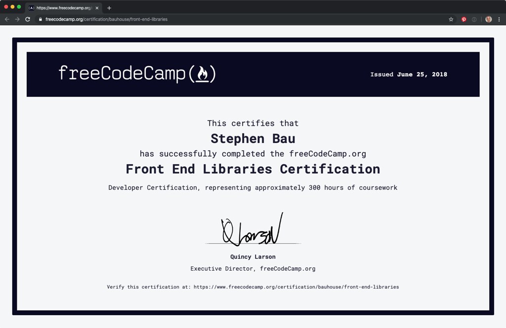 Front End Libraries Certification