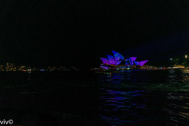 Beautiful Sydney Opera house lights up for VIVID - Festival of Lights, Sydney, New South Wales, Australia (May/June 2019)
