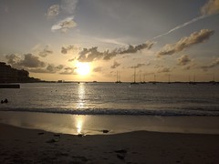 Sunset over Kim Sha Beach, Simpson Bay, St Maarten, Nov 2019
