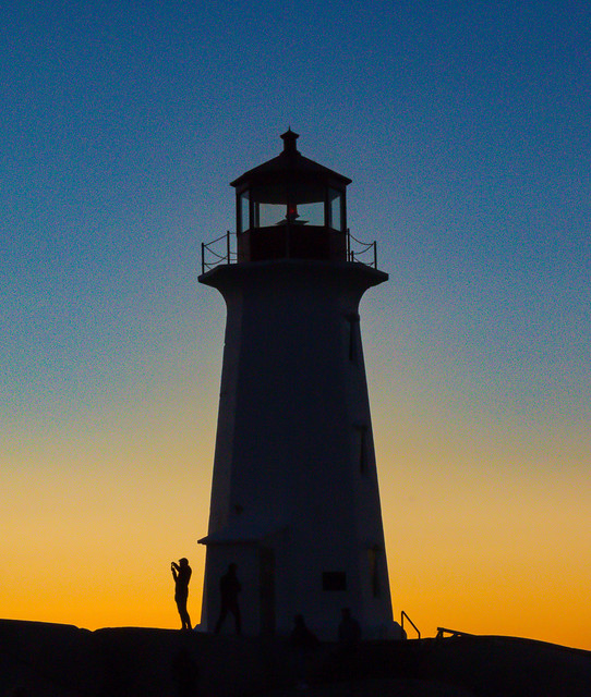 Peggys Point Lighthouse Sunset Silhouette