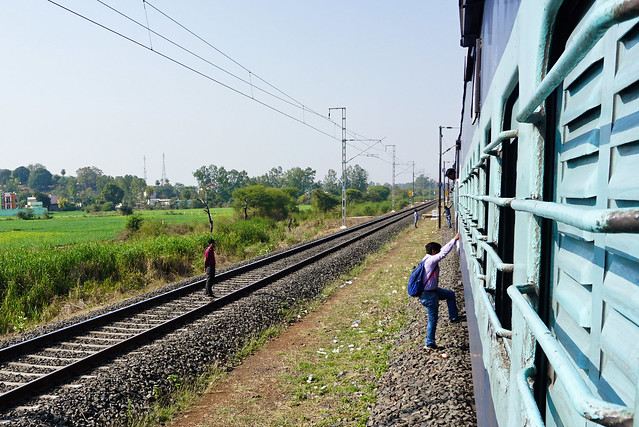 India, Madhya Pradesh - Boarding the JU BPL Express train - February 2018