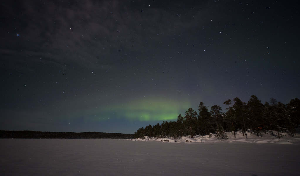 Aurora borealis northern lights January Hotel Korpikartano Inari Lapland