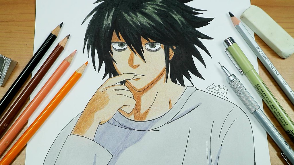 How-to-draw-L-(Ryuzaki)-from-Death-Note, متعة الرسم