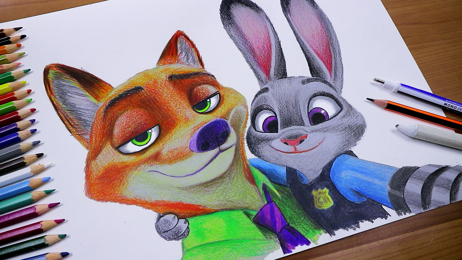 How-to-Draw-Nick-Wilde-and-Judy-Hopps-from-Zootopia