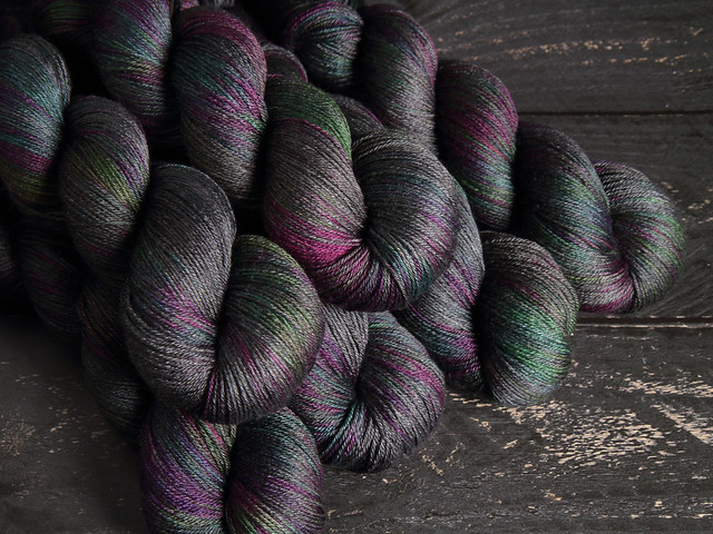 Brilliance 4 Ply – British Bluefaced Leicester wool and silk hand-dyed yarn 100g – ‘Space Race’
