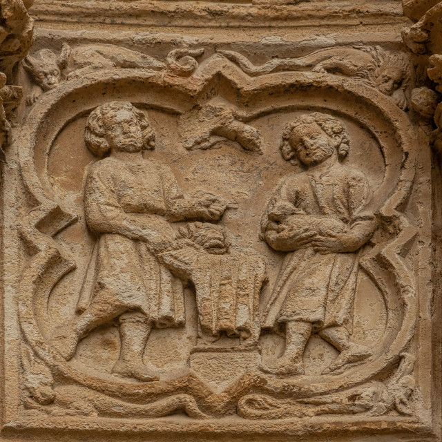 Fri, 04/22/2016 - 13:52 - Cain and Abel Make Offerings North Portal Quatrefoil - Rouen Cathedral 22/04/2016