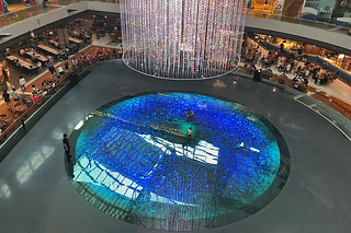 Marina Bay Sands - The Shoppes Digital Light Canvas above
