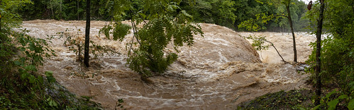 waterloo falls waterfall spring creek flood flooding stage turbid overton county tennessee tn panorama hdr landscape uppercumberland naturaldisaster