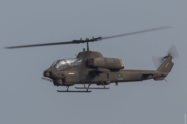 Republic of China (Taiwan) Army (RoCA) Bell AH-1W SuperCobra 506 just before landing at Chiayi Air Base