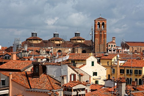 venise toits italie vénétie paysage camponile tour clocher église sansalvador scalacontarinidebovolo nuages campanile