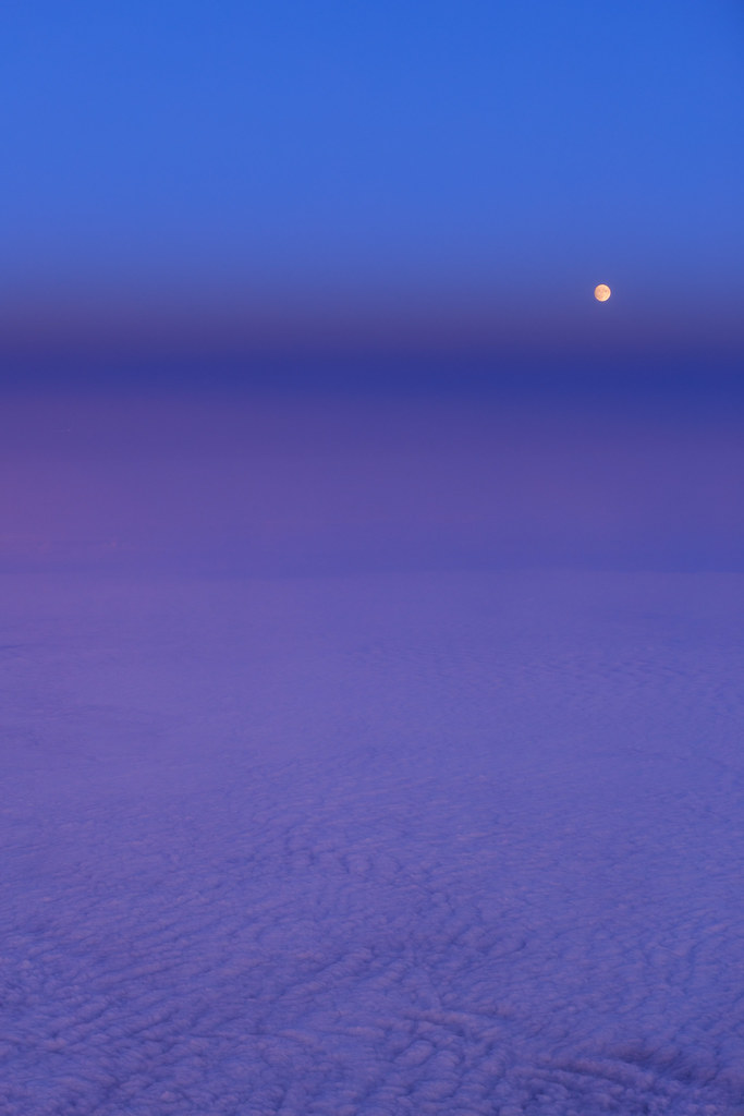 Views from the Airplane Window - Moonrise above Bavaria