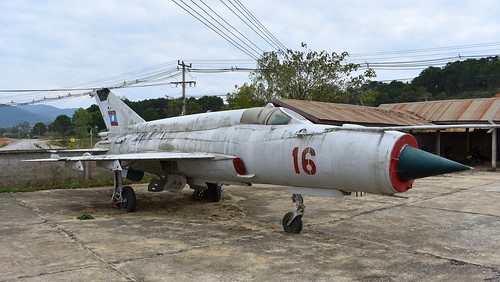 phonsavan laos airbase airport xieng khouang air base aircraft aviation lao stored wrecks relics wr mikoyangurevich mig21bis cn n75081703 force serial 16 ia instructional airframe