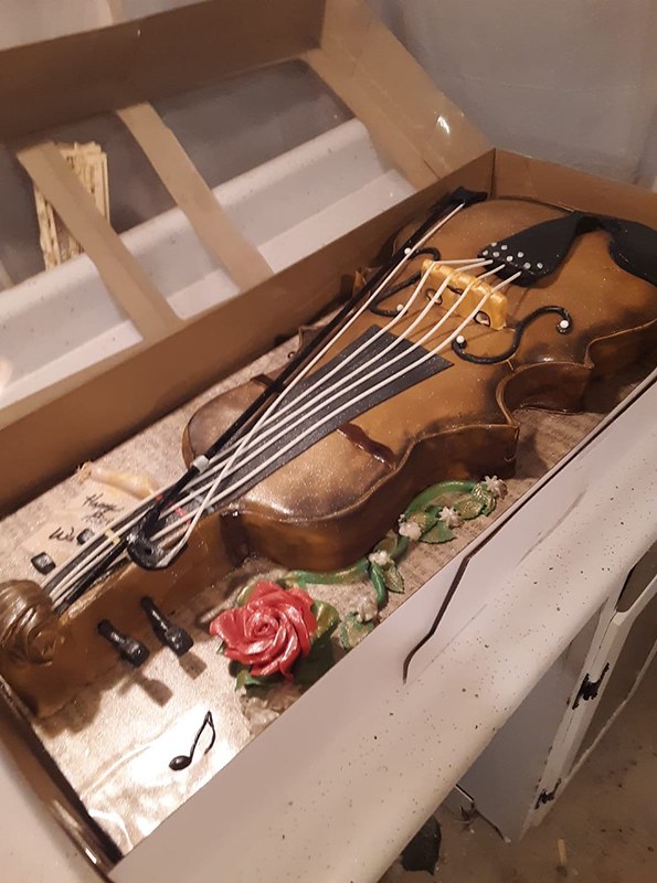 Violin Birthday Cake by Donna Marie McCollum