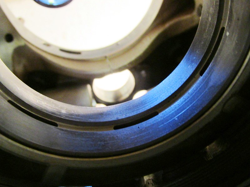 Rear Main Bearing Shows Grooves and Discoloration
