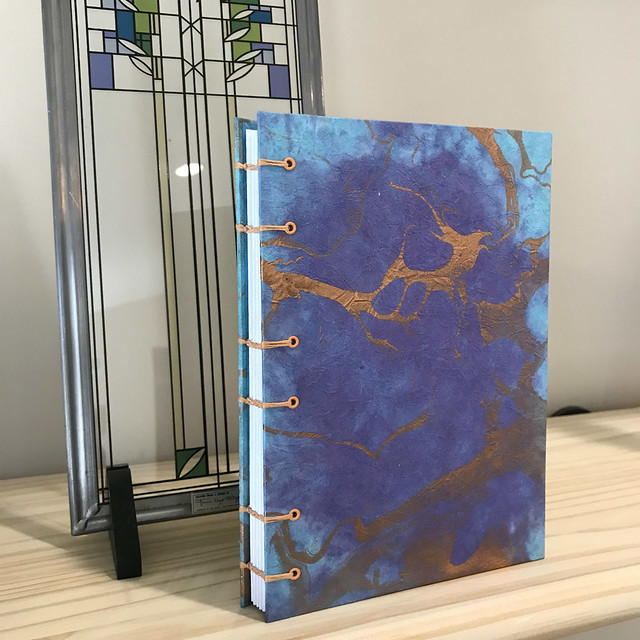 Handmade Marbled Paper Journal