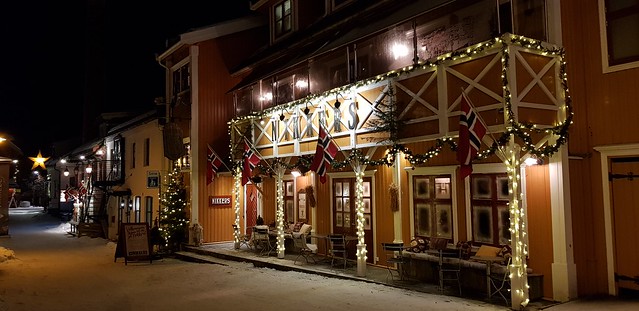 Christmas time at Restaurant Nikkers in Lillehammer, Norway, the hosting city of the 1994 olympic winter games