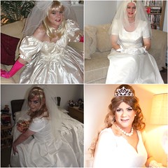 Wow, Wonderful Crossdresser Carol in 4 Different Wedding Gowns.  Which wedding gown is better?