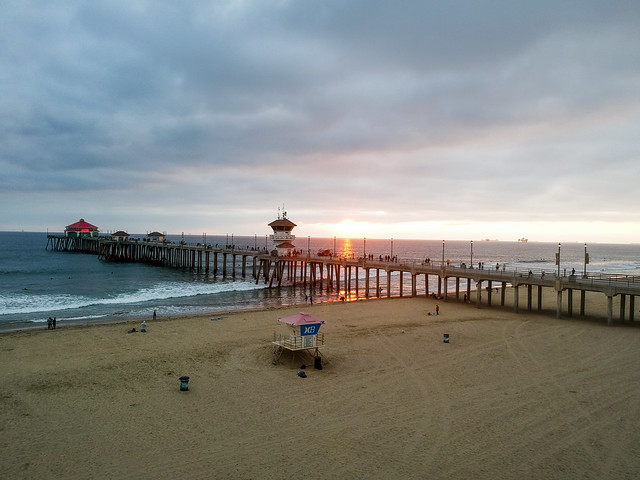 Sunset over Huntington Beach Pier