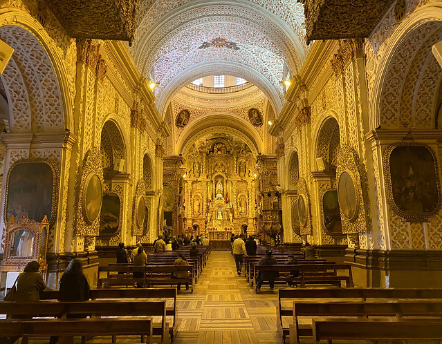 The Basilica of Our Lady of Mercy (Iglesia de la Merced  or the Basilica de Nuestra Señora de la Merced), Quito´s Historic Center at an elevation of 2,850 metres (9,350 ft) above sea level, Ecuador.