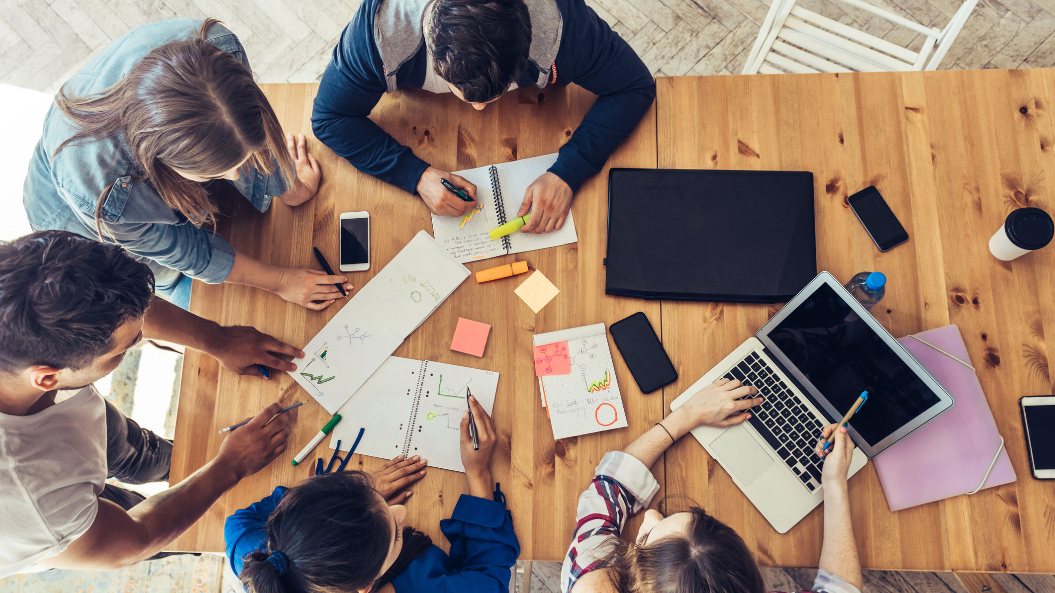 A group of students working together at a table