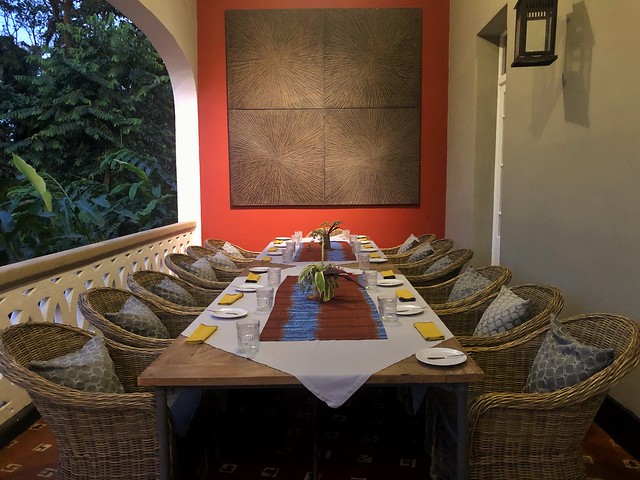 Mesa de cena en Roça Sundy (Príncipe)