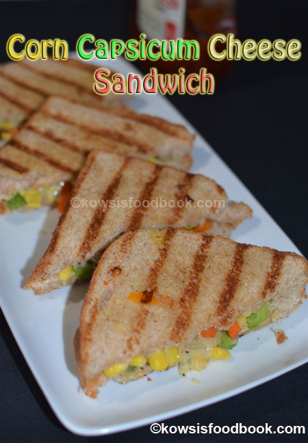 Corn Capsicum Cheese Sandwich Recipe
