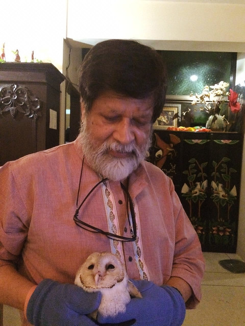 Shahidul with new baby owl