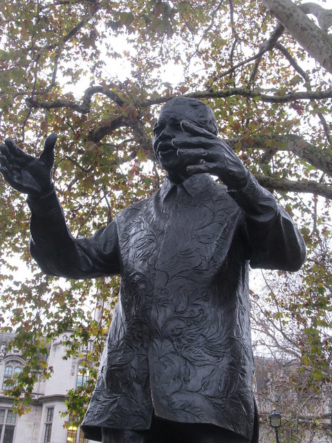 Nelson Mandela, President of South Africa 1994–1999, Ian Walters (Sculptor), Parliament Square, City of Westminster, London, SW1P 3BD