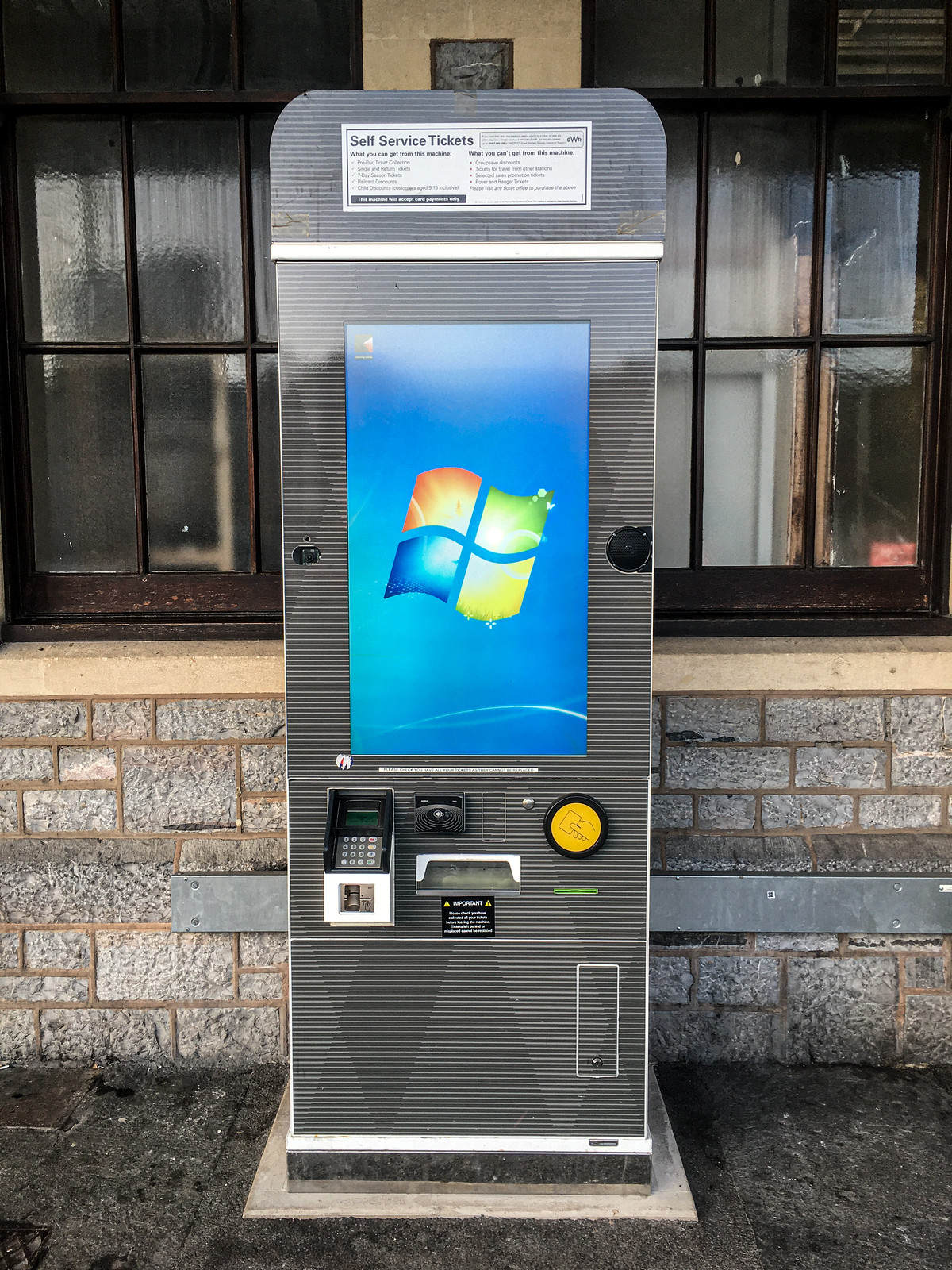 Self service tickets at GWR Exeter means installing Windows