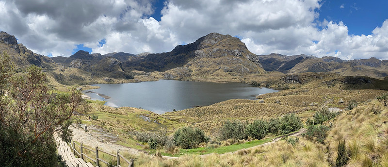 The Toreadora Lagoon ('The Bullfighter Lagoon') at 3,950 meters (12,959 ft) above sea level, el Cajas National Park, Cuenca, the Highlands Southern, Ecuador.