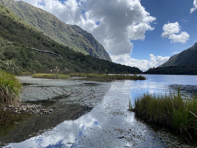The Uku Trail at 3,160 meters (10,367 ft) above sea level, the Llaviucu Lagoon, el Cajas National Park, Cuenca, the Highlands Southern, Ecuador.