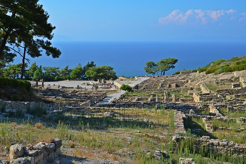 ruins ancient kamiros rhodes greece sea landscape history