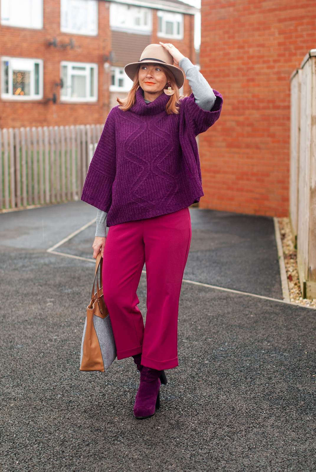 Wearing Head to Toe Berry Tones in Winter | Not Dressed As Lamb