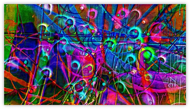 neon splash abstract
