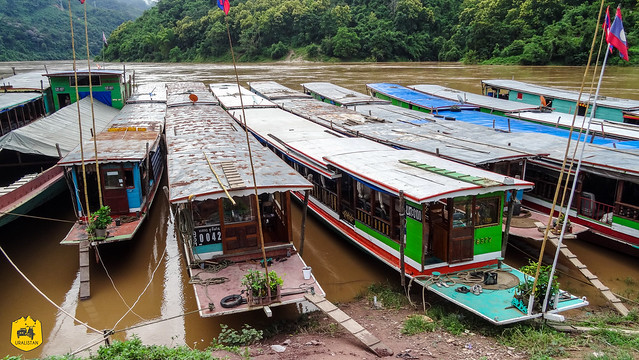 Mekong cruise by slow boat, Pakbeng, Laos