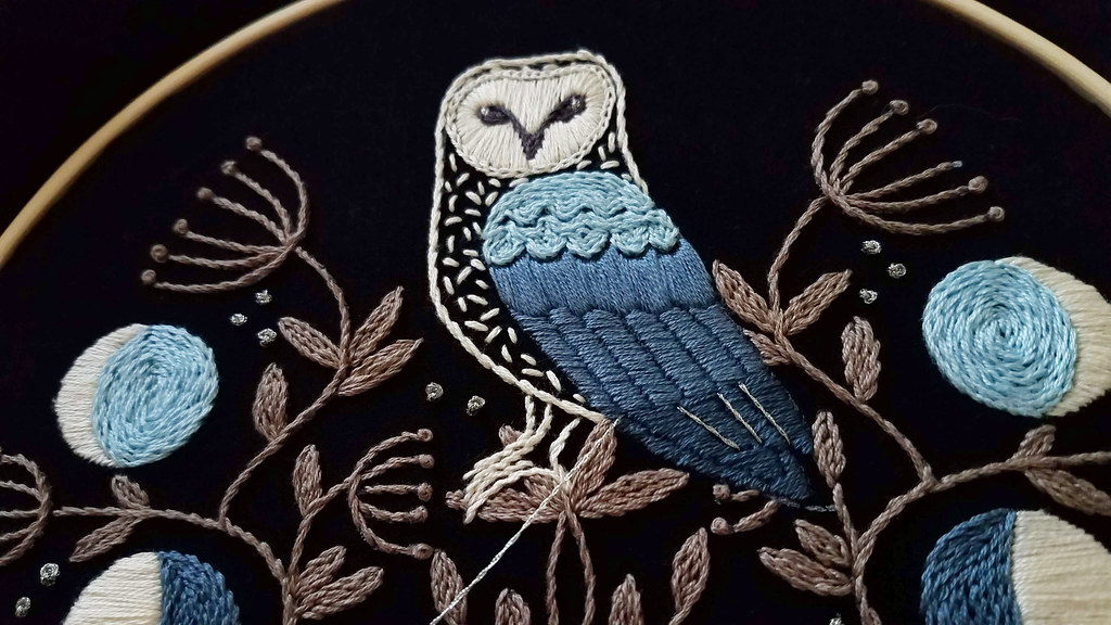 Owl embroidery kit by Jenny Blair