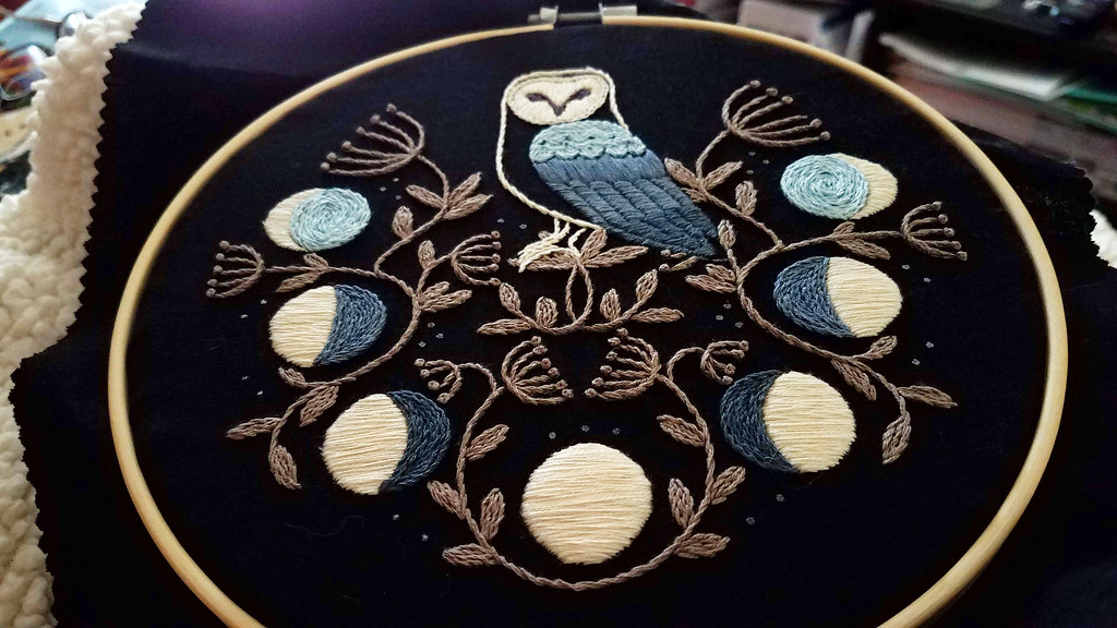 Owl embroidery kit by Jenny Blair