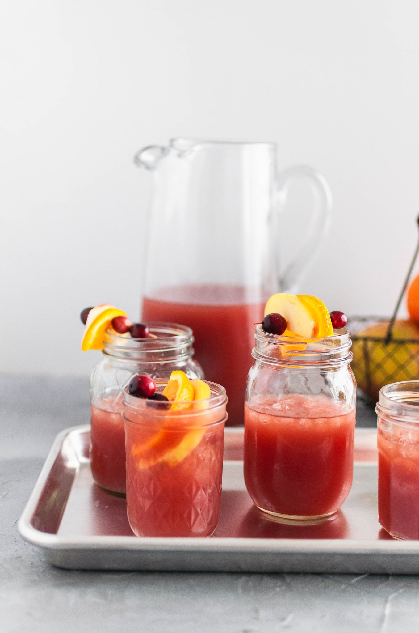Thanksgiving Punch is just what any holiday needs. Orange juice, cranberry juice, apple cider and ginger beer combines to the most delicious beverage for fall.