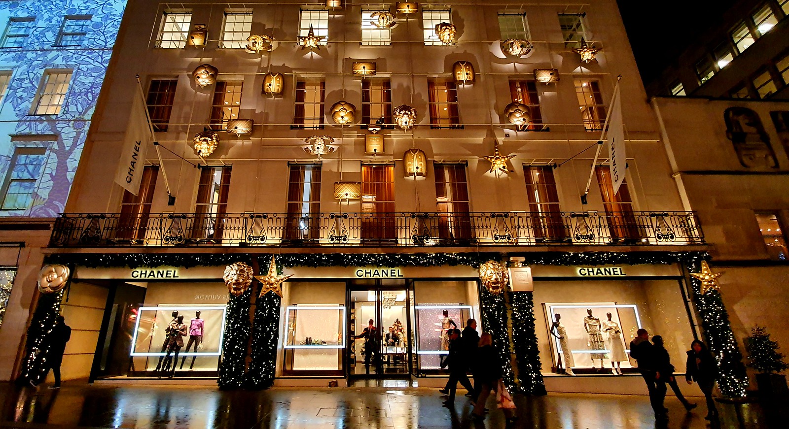 Chanel Christmas decorations, New Bond Street, London, Dec…