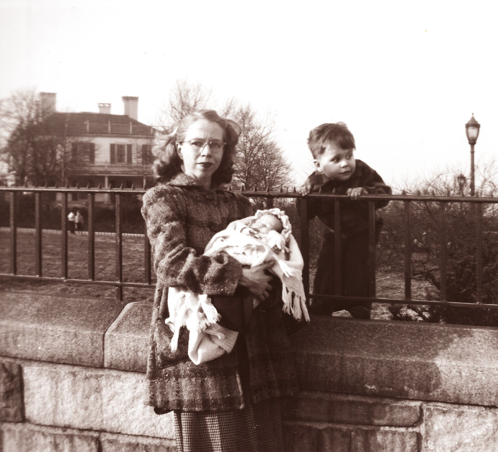 Joyce Griffin, Eileen Griffin, & Me in front of Gracie Mansion -- 1948