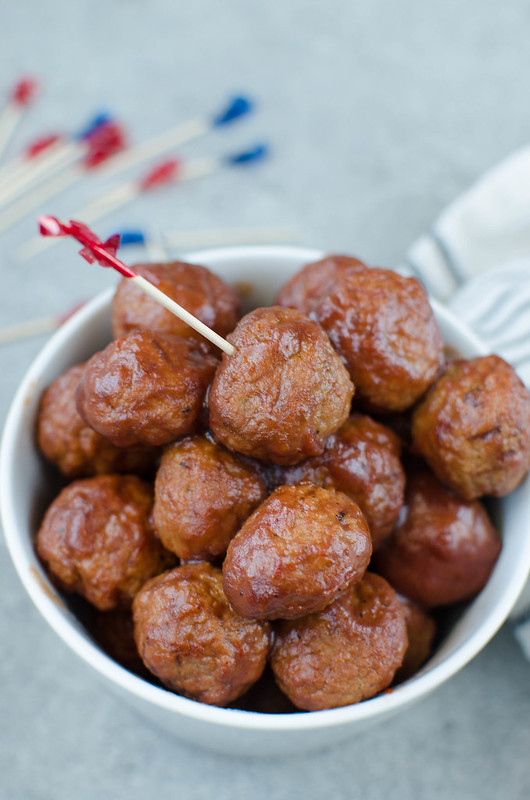 Cranberry Meatballs - like the classic grape jelly meatballs but made with cranberry sauce for the perfect holiday appetizer! Made in the crockpot, only 3 ingredients!